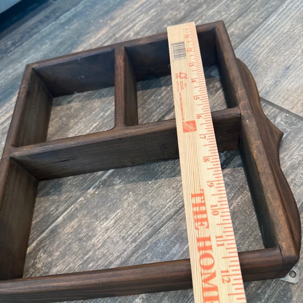 Vintage Wood Cottagecore Shadow Box Wall Shelf Small Brown Curio Display Case